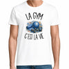 T-shirt Homme Blanc La gym c'est la vie