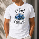 T-shirt Homme Blanc La gym c'est la vie