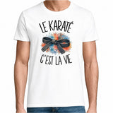 T-shirt Homme Blanc Le karaté c'est la vie