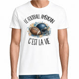 T-shirt Homme Blanc Le football américain c'est la vie