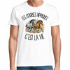 T-shirt Homme Blanc Les courses hippiques c'est la vie