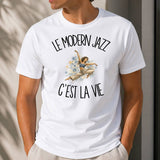 T-shirt Homme Blanc Le modern jazz c'est la vie