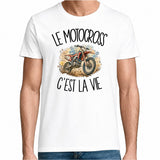 T-shirt Homme Blanc Le motocross c'est la vie
