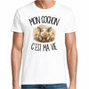 T-shirt Homme Blanc Mon cochon c'est ma vie