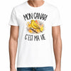 T-shirt Homme Blanc Mon canari c'est ma vie