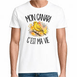 T-shirt Homme Blanc Mon canari c'est ma vie