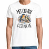 T-shirt Homme Blanc Mes oiseaux c'est ma vie