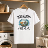 T-shirt Homme Blanc Mon aquarium c'est ma vie