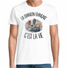 T-shirt Homme Blanc La chanson française c'est la vie