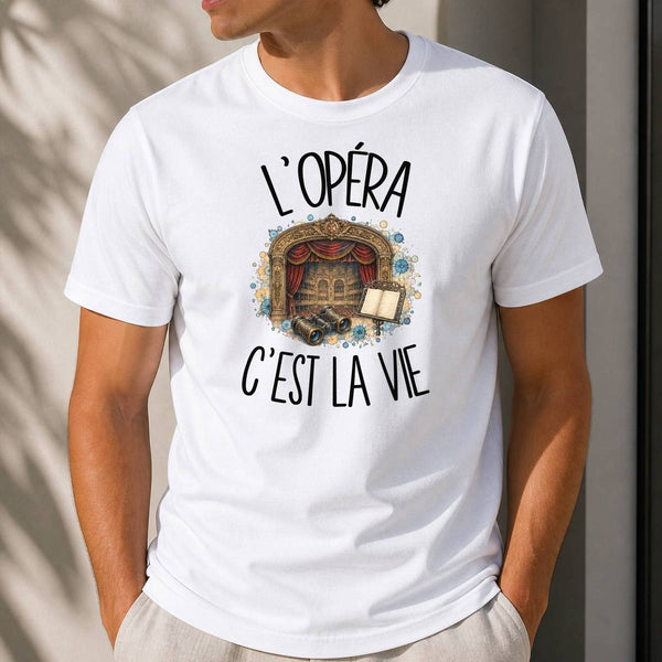 T-shirt Homme Blanc L'opéra c'est la vie