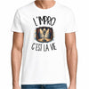 T-shirt Homme Blanc L'impro c'est la vie