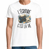 T-shirt Homme Blanc L'écriture c'est la vie