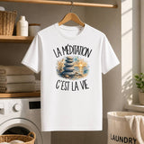 T-shirt Homme Blanc La méditation c'est la vie