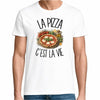 T-shirt Homme Blanc La pizza c'est la vie