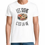 T-shirt Homme Blanc Les sushis c'est la vie