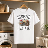 T-shirt Homme Blanc Les cupcakes c'est la vie