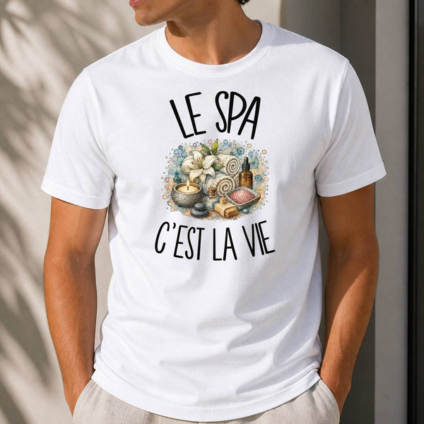 T-shirt Homme Blanc Le spa c'est la vie