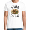 T-shirt Homme Blanc Le sauna c'est la vie