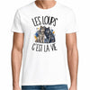 T-shirt Homme Blanc Les loups c'est la vie