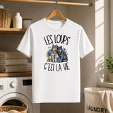 T-shirt Homme Blanc Les loups c'est la vie