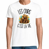 T-shirt Homme Blanc Les ours c'est la vie