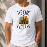 T-shirt Homme Blanc Les ours c'est la vie