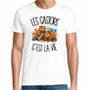 T-shirt Homme Blanc Les castors c'est la vie