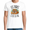 T-shirt Homme Blanc Les tigres c'est la vie
