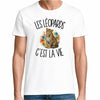 T-shirt Homme Blanc Les léopards c'est la vie