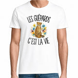 T-shirt Homme Blanc Les guépards c'est la vie