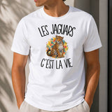 T-shirt Homme Blanc Les jaguars c'est la vie