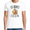 T-shirt Homme Blanc Les girafes c'est la vie