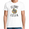 T-shirt Homme Blanc Les zèbres c'est la vie