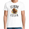 T-shirt Homme Blanc Les bisons c'est la vie