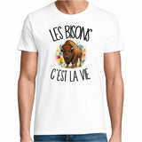 T-shirt Homme Blanc Les bisons c'est la vie