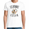 T-shirt Homme Blanc Les rennes c'est la vie