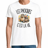 T-shirt Homme Blanc Les phoques c'est la vie
