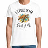 T-shirt Homme Blanc Les tortues de mer c'est la vie