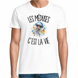T-shirt Homme Blanc Les méduses c'est la vie