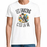 T-shirt Homme Blanc Les faucons c'est la vie
