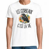 T-shirt Homme Blanc Les corbeaux c'est la vie