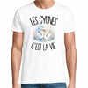 T-shirt Homme Blanc Les cygnes c'est la vie