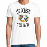 T-shirt Homme Blanc Les colibris c'est la vie