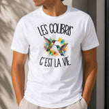 T-shirt Homme Blanc Les colibris c'est la vie