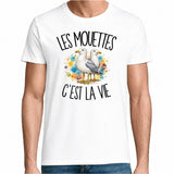T-shirt Homme Blanc Les mouettes c'est la vie