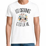 T-shirt Homme Blanc Les cigognes c'est la vie
