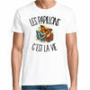 T-shirt Homme Blanc Les papillons c'est la vie