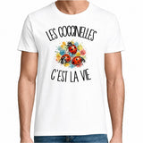T-shirt Homme Blanc Les coccinelles c'est la vie