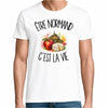 T-shirt Homme Blanc Être normand c'est la vie