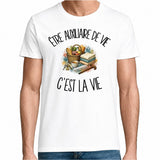 T-shirt Homme Blanc Être auxiliaire de vie c'est la vie